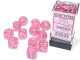 Chessex - Set de 12 dados D6 de 16mm Boralis® Rosado/Plateado Luminary™