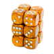 Chessex - Set de 12 dados D6 de 16mm Escarchado Dorado/Plateado