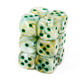 Chessex - Set de 12 dados D6 de 16mm Marble™ Verde/Verde oscuro