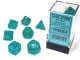 Chessex - Set de 7 dados poliédricos Borealis® Verde azulado/Dorado Luminary™