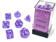 Chessex - Set de 7 dados poliédricos Borealis® Morado/Blanco Luminary™