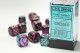 Chessex - Set de 12 dados D6 de 16mm Gemini® Morado-Verde azulado/Dorado