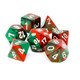 Chessex - Set de 7 dados poliédricos Gemini™ Verde-Rojo/Blanco