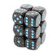 Chessex - Set de 12 dados D6 de 16mm moteado Blue Stars™