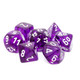 Chessex - Set de 7 dados poliédricos translúcidos Morado/Blanco