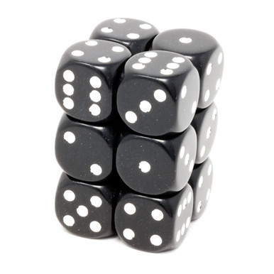 Set De 5 Dados D6 De 16 Mm En Blanco Y Negro, Fabricados En Alemania, Acrílico De Alta Calidad, Ideal Para Juegos De Mesa Y Colección