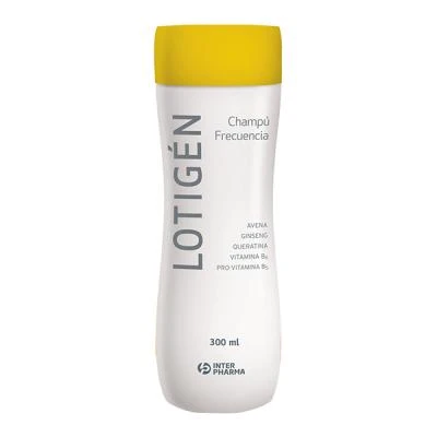 Lotigen champú frecuente. envase de 300 mL.