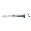 Opinel Outdoor Knife No. 8 with Shackle Key & Whistle - Blue