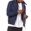 Musto Snug Blouson 2.0 men's navy-carbon jacket - open on model