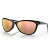 Oakley Pasque Polished Black Prizm Rose Gold Polarized Sunglasses - front