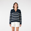 Musto Women's Original Marine Navy Striped Knit, model front