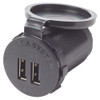 Blue Sea Socket Mount Dual USB Charger - Fast Charge - 12V/24V (4.8A)