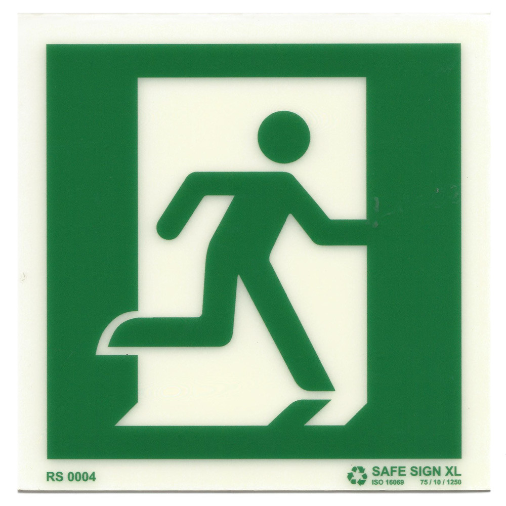 Red Man Safety Sign IMO Safety Sign - Running Man Size 15cm x15cm Model RS 0004