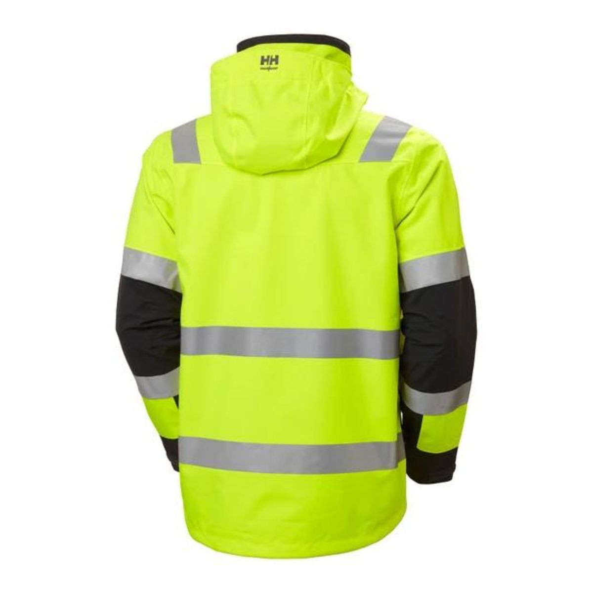 HH Workwear Alna Hi Vis Waterproof Shell Jacket Yellow Ebony