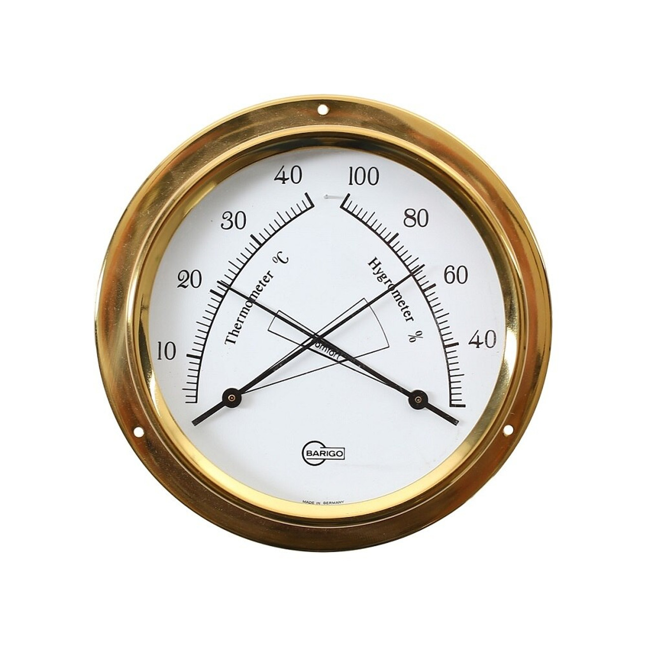 Barigo Brass Malin Thermometer and Hygrometer 100mm