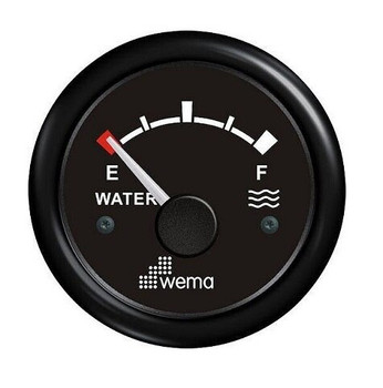 Wema Water Tank Gauge - Black Face 52mm