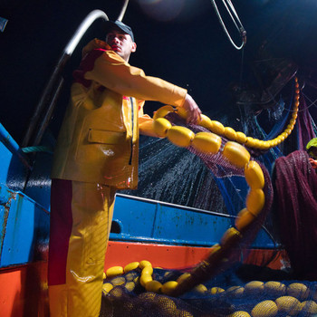 Guy Cotten Drembib Bib & Braces, Yellow and Red, commercial fishing