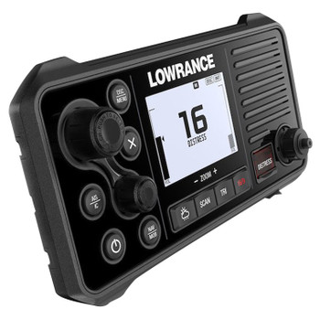 Lowrance Link-9 VHF Marine Radio with DSC AIS Receiver - Side angle view