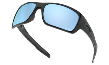 Oakley Turbine Sunglasses - Polished Black / Prizm Deep Water Polarised Lower Angle