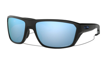 Oakley Split Shot Sunglasses - Matte Black / Prizm Deep Water Polarised Angled