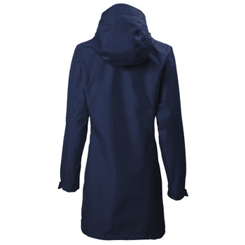 Musto navy Sardinia Long Women's Rain Jacket, back