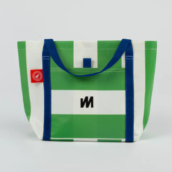 McWilliam Tote Bag - Green with Navy Handle