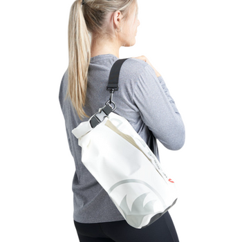 The Rooster 10L Roll Top Dry Bag in white The Rooster 10L Roll Top Dry Bag in white