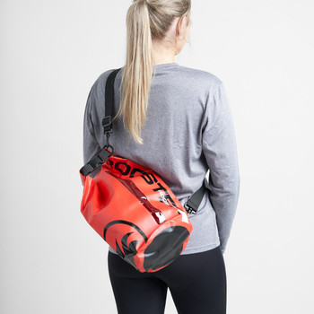 The Rooster 10L Roll Top Dry Bag in red - model
