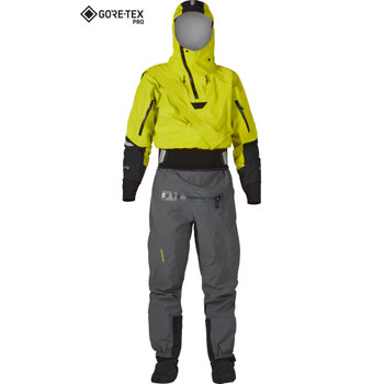 NRS Men's Navigator Comfort-Neck GORE-TEX Pro Dry Suit - Chartreuse, Front