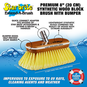 Star brite Soft Wash Brush cleans fiberglass, metal and most painted surfaces