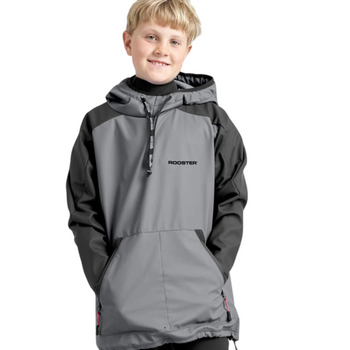 Rooster Aquafleece Hoodie - Junior - Grey - Front Rooster Aquafleece Hoodie - Junior - Grey - Front