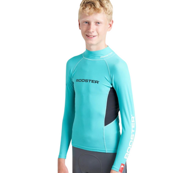 Rooster Long Sleeve Rash Vest - Juniors - Teal - Front Rooster Long Sleeve Rash Vest - Juniors - Teal - Front