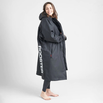 Rooster Aquafleece Robe - Red Inner, side view Rooster Aquafleece Robe - Red Inner, side view