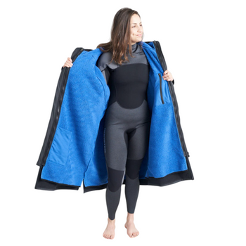 Rooster Aquafleece Robe - Blue Inner