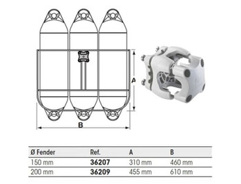 Plastimo Fender Holder - Triple Diameter