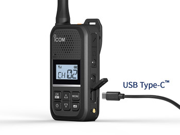 Icom U20SR Ultra Compact Licence Free Two Way Radio USB-C Charging