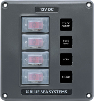 BS4320 Water Resistant Circuit Breaker Switch Panel 4 Pos.