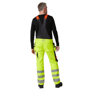 Helly Hansen Alna 2.0 Hi Vis Construction Bib Trousers Yellow/Ebony - Front View
