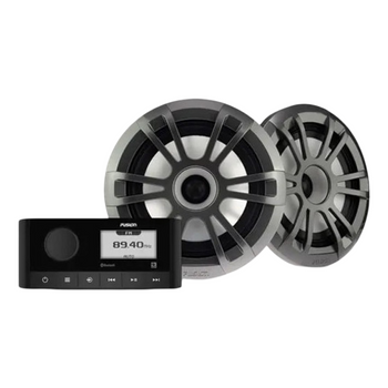 Fusion MS-RA60 Stereo & EL 6.5" Sports Grey Speaker Kit