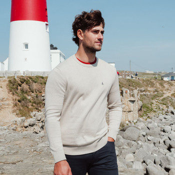 Musto Original Men's Crew Knit - Pure Cashmere, model