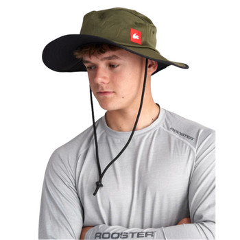 Rooster Wide Brimmed UV Hat Army - Green_1