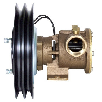 Jabsco 1'' Magnetic Clutch Bronze Pump - Double Pulley - 2A Groove - 24V (2.5A) - Side View