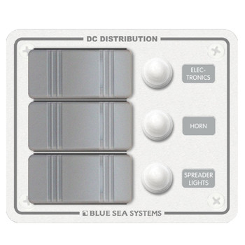 Blue Sea Contura Water Resistant Circuit Breaker Panel - 3 Position - White