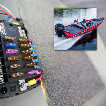 Blue Sea Systems Zekeringblok - 6 Circuits, Met Cover, Max 100A, 32V DC, Voor Marine & Auto