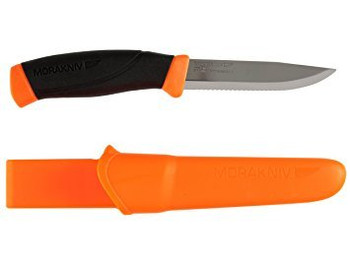 Morakniv Companion Serrated Knife with Sheath - Orange