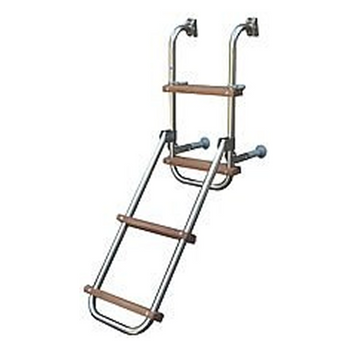 Trem Stainless Steel Folding Boarding Ladder  2 + 2 Wooden Steps