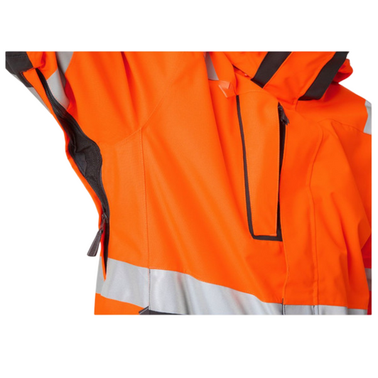 HH Workwear Alna 2.0 Hi Vis Waterproof Shell Jacket - Orange / Ebony