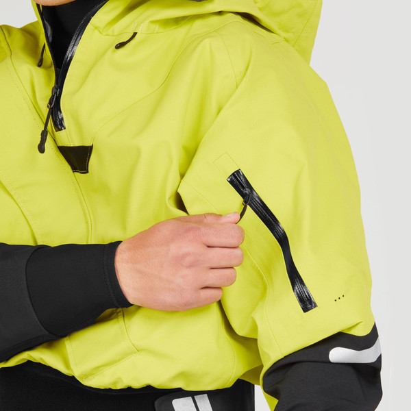 NRS Men's Navigator Comfort-Neck GORE-TEX Pro Dry Suit - Chartreuse, Arm Pocket Zipper