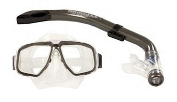 Typhoon Kids/Ladies Diving Mask and Snorkel Silver