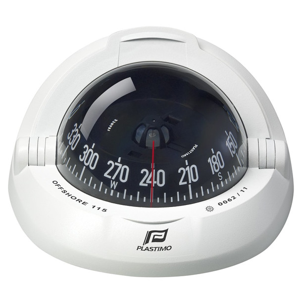 Plastimo Offshore 115 Compass - Black Conical Card  - White